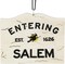 Tree Buddees Entering Salem Sign with Witch Halloween Ornament